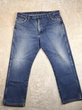 Wrangler 13MWZPW Cowboy Cut Jeans Men’s 40x30 Blue Denim Western Faded Work